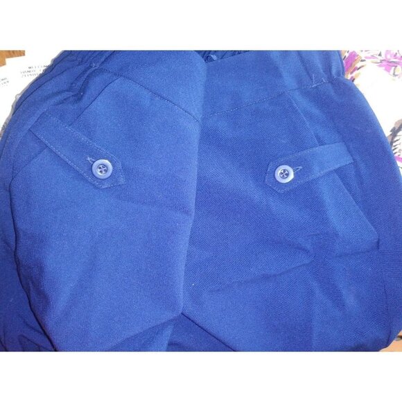 Susan Graver Women's Pants Partial Elastic Sz L/XL Zip Front Straight Leg Blue - Picture 5 of 6